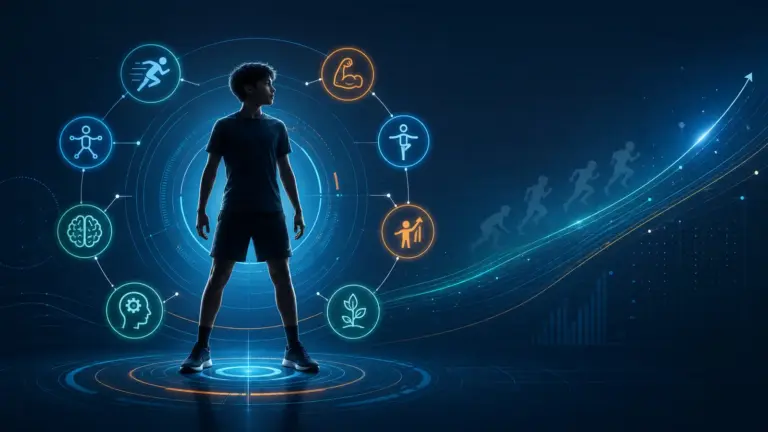 Sporda yetenek, sportif performans ve gelişim kavramlarını gösteren bilimsel spor laboratuvarı