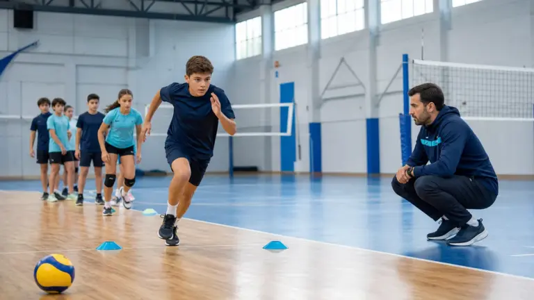 20 metre sürat testi protokolünün doğru ve güvenli uygulaması yapan çocuklar ve uygulamayı izleyen spor bilimci.