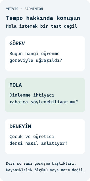 Görev, mola ve ders deneyimini dayanıklılık ölçümünden ayıran YETVİS görüşme şeması