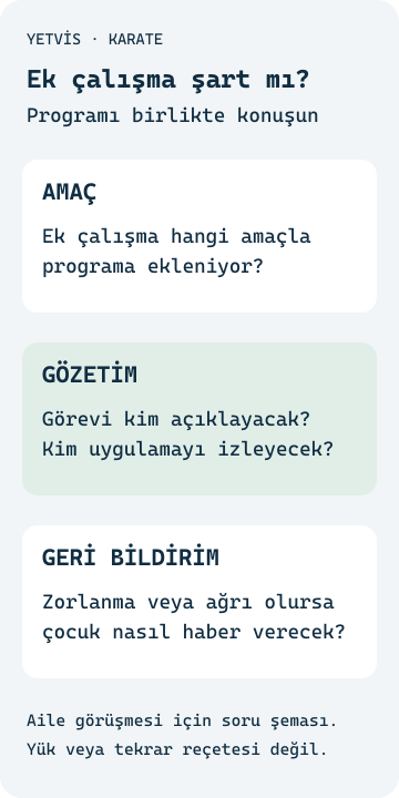 Karate kuvveti: Ek direnç çalışması ne zaman konuşulur? Amaç, gözetim ve yakınmayı kişisel direnç programı vermeden ayıran YETVİS soru şeması