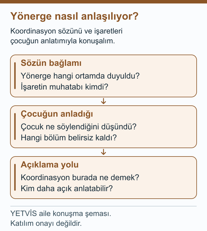 Kürekte ortak yönerge ve koordinasyon neyi anlatır? YETVİS aile soru şeması: Yönerge nasıl anlaşılıyor? — aile soru şeması