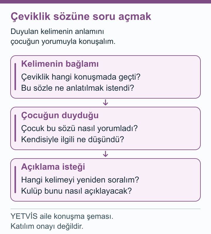 Kanoda Çeviklik Sözcüğü: Etiket Yerine Açıklama YETVİS aile soru şeması: Çeviklik sözüne soru açmak — aile soru şeması