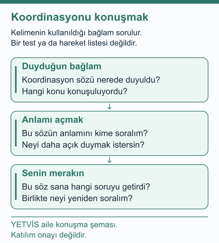 Sörf konuşmalarında koordinasyon kime, neye bağlı? YETVİS aile soru şeması: Koordinasyonu konuşmak: özgün aile konuşma soruları