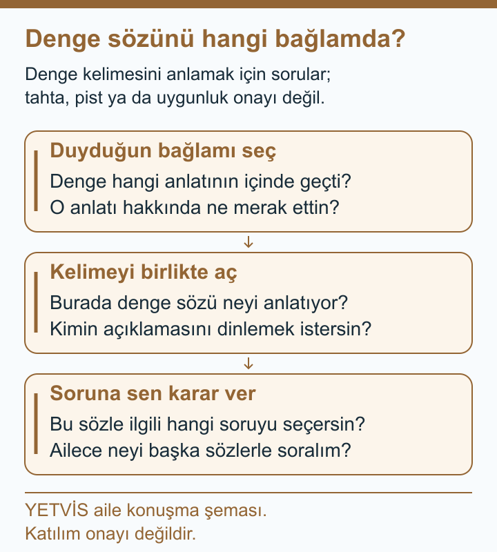 Snowboard için denge sözü: hangi anlam konuşuluyor? YETVİS aile soru şeması: Denge sözünü hangi bağlamda?