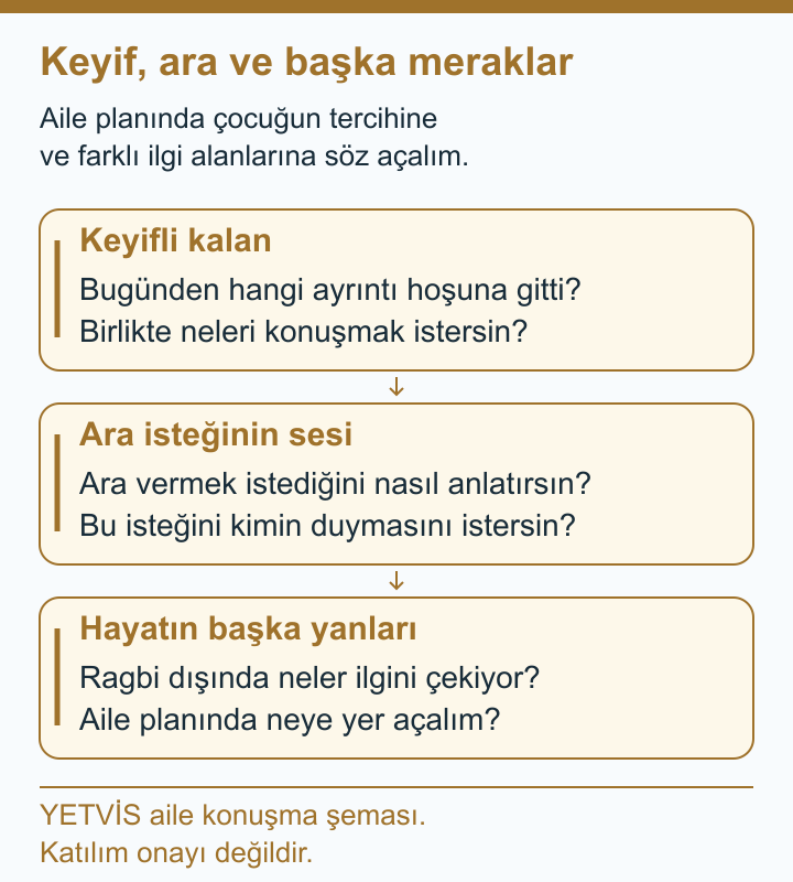YETVİS aile soru şeması: Keyif, ara ve başka meraklar