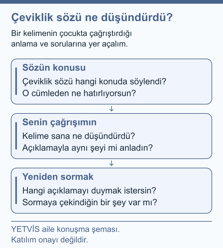 Beyzbolda Çeviklik Sözü: Çocuğu Etiketlemeden Konuşmak YETVİS aile soru şeması: Çeviklik sözü ne düşündürdü?