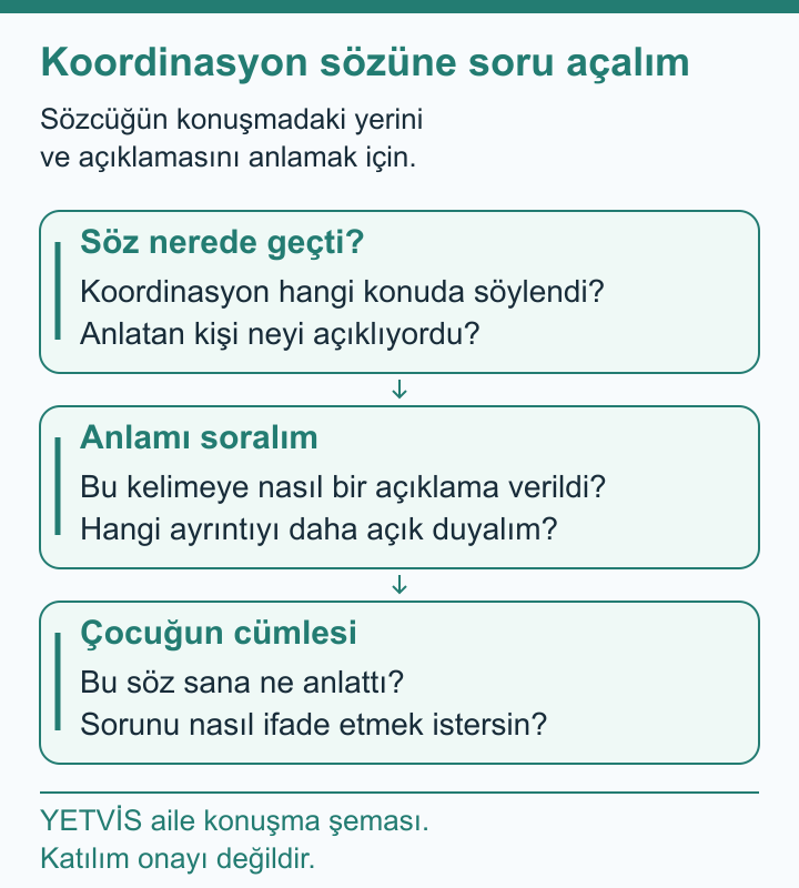 YETVİS aile soru şeması: Koordinasyon sözüne soru açalım